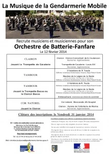 La Batterie Fanfare de la Gendarmerie Mobile recrute