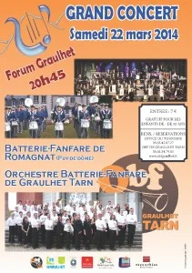 Lire la suite à propos de l’article Concert de l&rsquo;OBF de Graulhet et de Romagnat